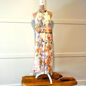 Adrianna Pappel floral halter chiffon dress